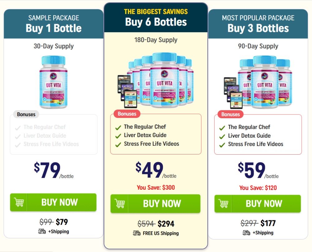 Gut Vita supplement price list
